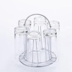 Vinflaskhållare-Glaskoppshållare i rostfritt stål för festförvaring och dränering