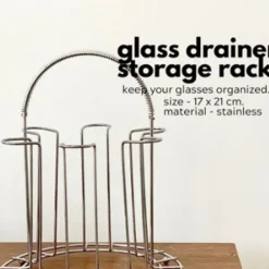 Vinflaskhållare-Glaskoppshållare i rostfritt stål för festförvaring och dränering