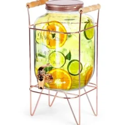 Dryckesautomater-GLASKRUKT 4,2L FÖR DRYCK MED KRAN OCH STÄLL 139602