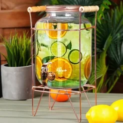 Dryckesautomater-GLASKRUKT 4,2L FÖR DRYCK MED KRAN OCH STÄLL 139602