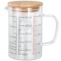 Glasmätkopp V-format munstycke Klarskala Komfortabelt grepp Borosilikatglas kaffekoppar 500 ml