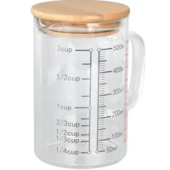 Glasmätkopp V-format munstycke Klarskala Komfortabelt grepp Borosilikatglas kaffekoppar 500 ml