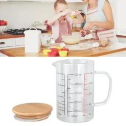 Glasmätkopp V-format munstycke Klarskala Komfortabelt grepp Borosilikatglas kaffekoppar 500 ml