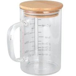 Glasmätkopp V-format munstycke Klarskala Komfortabelt grepp Borosilikatglas kaffekoppar 500 ml