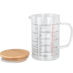 Glasmätkopp V-format munstycke Klarskala Komfortabelt grepp Borosilikatglas kaffekoppar 500 ml