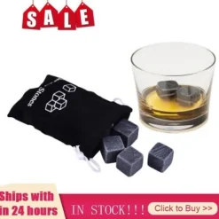GL00506-Återanvändbara kylande whiskystenar. 6 stycken. isstenar. naturstenar. Bar. vin. bröllopspresent