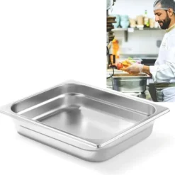 Behållare För Matförvaring-GN 1/2 behållare i rostfritt stål Profi Line höjd 100 mm - Hendi 801420