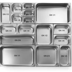 Behållare För Matförvaring-GN 1/2 behållare i rostfritt stål Profi Line höjd 100 mm - Hendi 801420