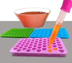 Bakning-Godisformar - 5 delar gör-det-själv-formar med 2 pipetter - Silikonform för godis, gelé, choklad