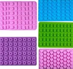 Bakning-Godisformar - 5 delar gör-det-själv-formar med 2 pipetter - Silikonform för godis, gelé, choklad