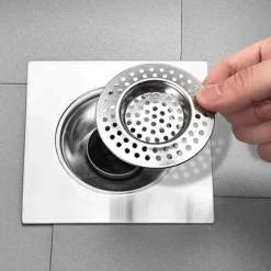 Golvbrunnsfilter i rostfritt stål, hårfångare för diskho (4-pack) Model 2