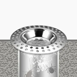 Golvbrunnsfilter i rostfritt stål, hårfångare för diskho (4-pack) Model 2