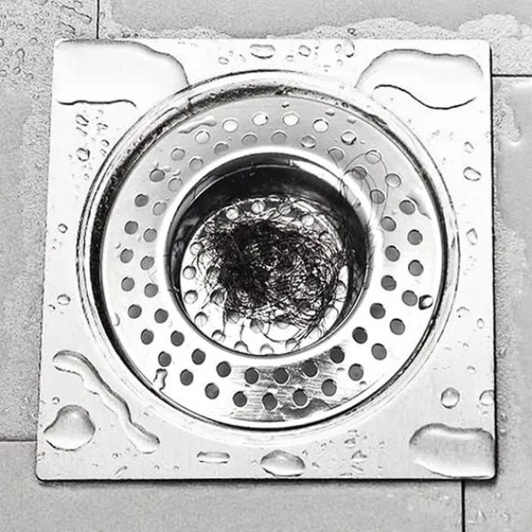 Golvbrunnsfilter i rostfritt stål, hårfångare för diskho (4-pack) Model 2