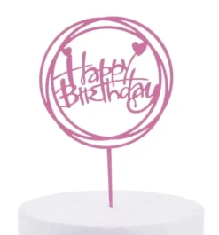 GRATTIS PÅ FÖDELSEDAGEN-topp rosa cirkel