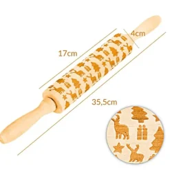 Kavlar-Graverad kavel med jultema och trästruktur för pepparkakor