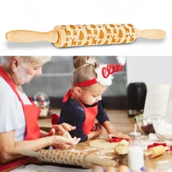 Kavlar-Graverad kavel med jultema och trästruktur för pepparkakor