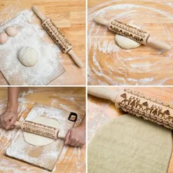 Kavlar-Graverad kavel med jultema och trästruktur för pepparkakor