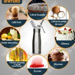 Gräddevisp - TD - 500ml - Aluminium - Ergonomisk - 3 st rostfria munstycken