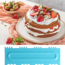 Gör-det-själv gräddskrapa kammar Fondant tårta mönster modellering verktyg för hem kök Bageri1 set (12 st)