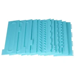 Gör-det-själv gräddskrapa kammar Fondant tårta mönster modellering verktyg för hem kök Bageri1 set (12 st)