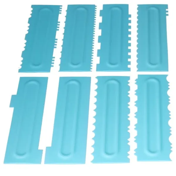 Gör-det-själv gräddskrapa kammar Fondant tårta mönster modellering verktyg för hem kök Bageri1 set (12 st)