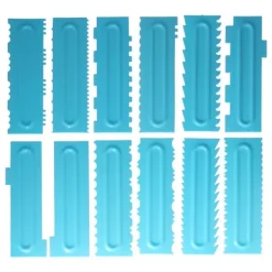 Gör-det-själv gräddskrapa kammar Fondant tårta mönster modellering verktyg för hem kök Bageri1 set (12 st)