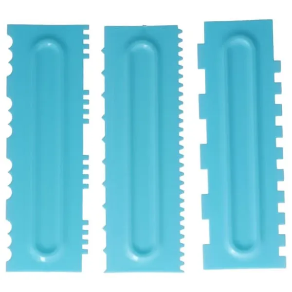 Gör-det-själv gräddskrapa kammar Fondant tårta mönster modellering verktyg för hem kök Bageri1 set (12 st)