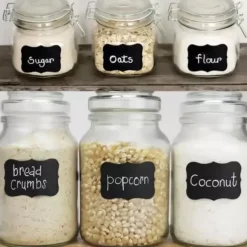 Tillbehör Till Matförvaring-Griffeletiketter | Märkning av Burkar | 24st Etiketter + Penna