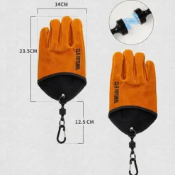 Grytlappar & Grillvantar-Grillhandskar i spaltläder värmeisolerande skållningsskyddande handskar