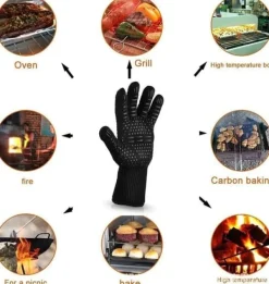 Grillhandskar värmetåliga upp till 800 °C ugnshandskar
