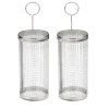 Grillar-Grillkorgar 2-pack i rostfritt stål – cylinderformade