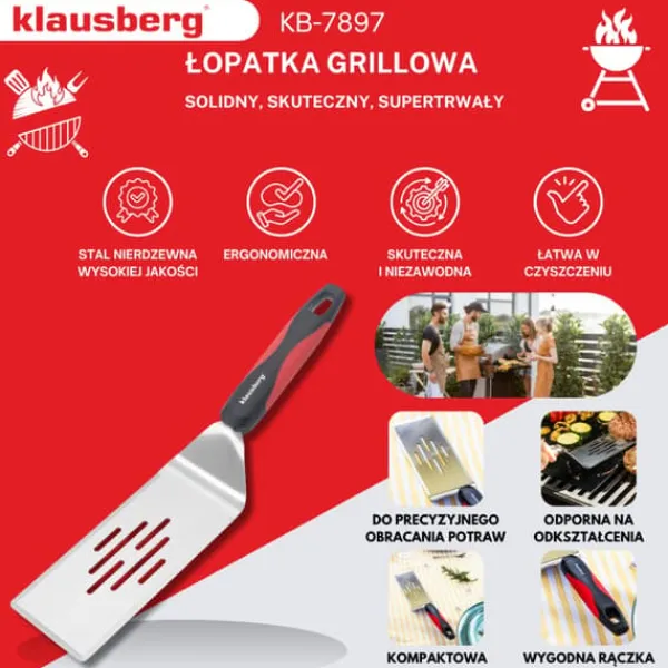 Grillspatel 36 cm, rostfritt stål, KLAUSBERG KB-7897
