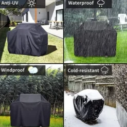Grillöverdrag 420D Vattentätt 150x100x125 cm Svart