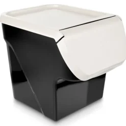 Grönsaks- och fruktbehållare med lock, 13 l, askgrå