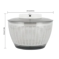 Salladsslungor-Grönsaks torkare, USB uppladdningsbar, stor kapacitet,Vit Grå