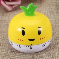 Grönsaksformad mekanisk matlagningstimer - köksmätningsverktyg (gul)