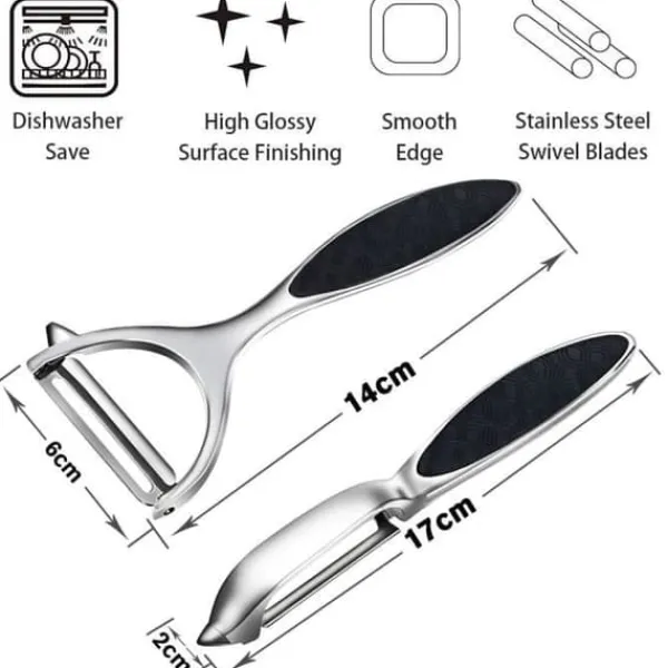 Grönsaksskalare Potatisskalare, halkfritt ergonomiskt handtag Rostfritt stål roterande skalare