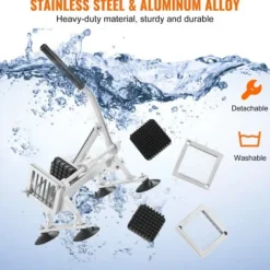 Grönsaksskivare, Kommersiell Manuell Rostfri, 1/4x3/8x1/2 tum, Silver