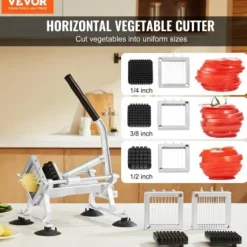 Grönsaksskivare, Kommersiell Manuell Rostfri, 1/4x3/8x1/2 tum, Silver