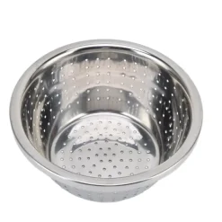 Durkslag & Silar-Grönsakstvättkorg Rostsäker multifunktions durkslag i rostfritt stål för kök Hushåll Silver18cm