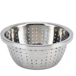 Durkslag & Silar-Grönsakstvättkorg Rostsäker multifunktions durkslag i rostfritt stål för kök Hushåll Silver18cm