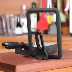 Grytlock i glas - Ståligt silikonlock för rektangelpanna (svart, 13 x 18 cm)