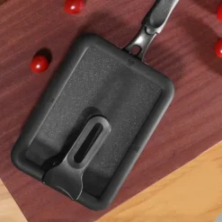 Grytlock i glas - Ståligt silikonlock för rektangelpanna (svart, 13 x 18 cm)