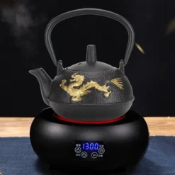 Guld Dragon Iron Tekanna - 0,3L kapacitet, japansk stil, skrivbordsdekoration
