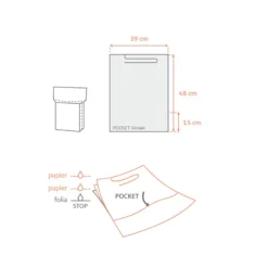 Haklapp med ficka 39 cm x 48 cm gul foliefodrad 54 g DentixPro 50 st