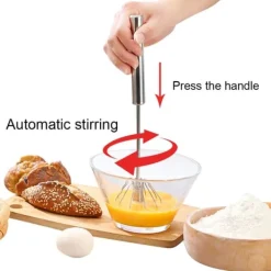 Halvautomatisk äggvisp i rostfritt stål Mixer Mixer Mjölkskummare Köksredskap (K3328#B (M))