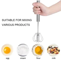 Halvautomatisk äggvisp i rostfritt stål Mixer Mixer Mjölkskummare Köksredskap (K3328#A (S))