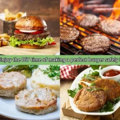 Pressar-Hamburgarpress i rostfritt stål 304 – justerbar och hållbar köttpress , non-stick form för perfekta hamburgare