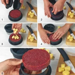 Hamburgerpress - LACOR - 60259 - Plastisk ABS - 6 avtagbara delar - Utan BPA