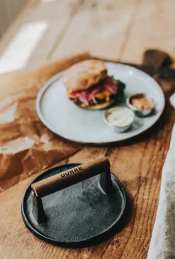 Dorre Hamburgerpress Hally Gjutjärn
